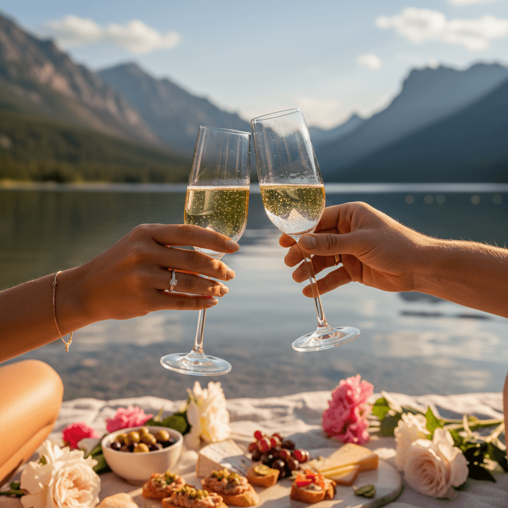 Guests toasting at a private celebration